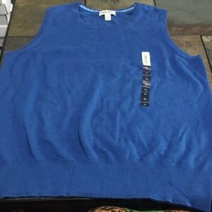 Cherokee Blue knitted sleeveless sweater. NWT XL